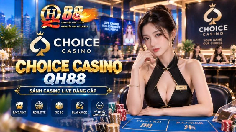 Choice Casino QH88 – Sảnh Cược Đa Dạng Hạn Mức & Tối Ưu Trải Nghiệm